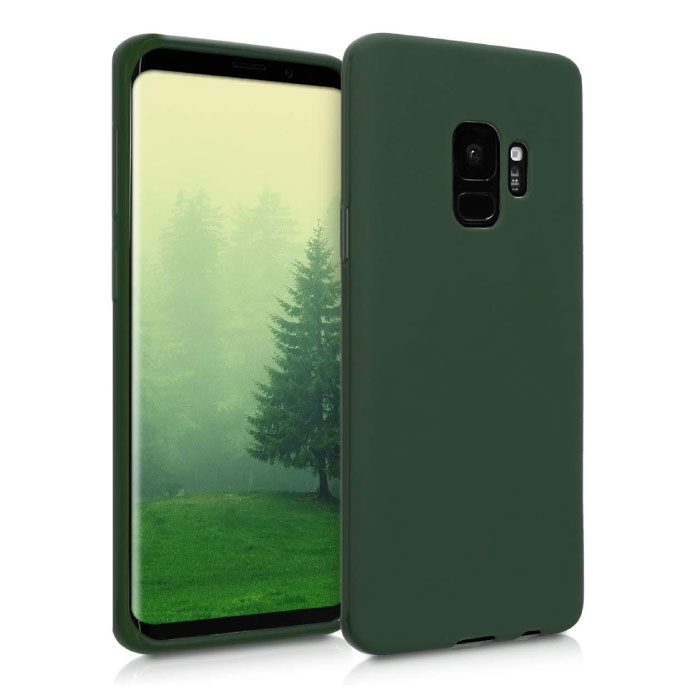 Samsung Galaxy A10 Silicone Case - Soft Matte Case Liquid Cover Dark Green