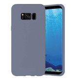 HATOLY Coque en Silicone Samsung Galaxy S8 - Coque Souple Matte Liquid Cover Gris