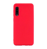 HATOLY Funda de Silicona para Samsung Galaxy M21 - Carcasa Suave Mate Liquid Cover Roja