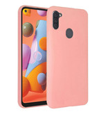 HATOLY Samsung Galaxy A50 Silicone Hoesje - Zachte Matte Case Liquid Cover Roze