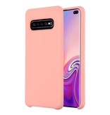 HATOLY Samsung Galaxy A40 Silicone Case - Soft Matte Case Liquid Cover Pink