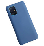 HATOLY Samsung Galaxy M21 Silicone Hoesje - Zachte Matte Case Liquid Cover Blauw