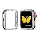 Stuff Certified® Custodia Diamond per serie iWatch 44 mm - Cover rigida per paraurti argento