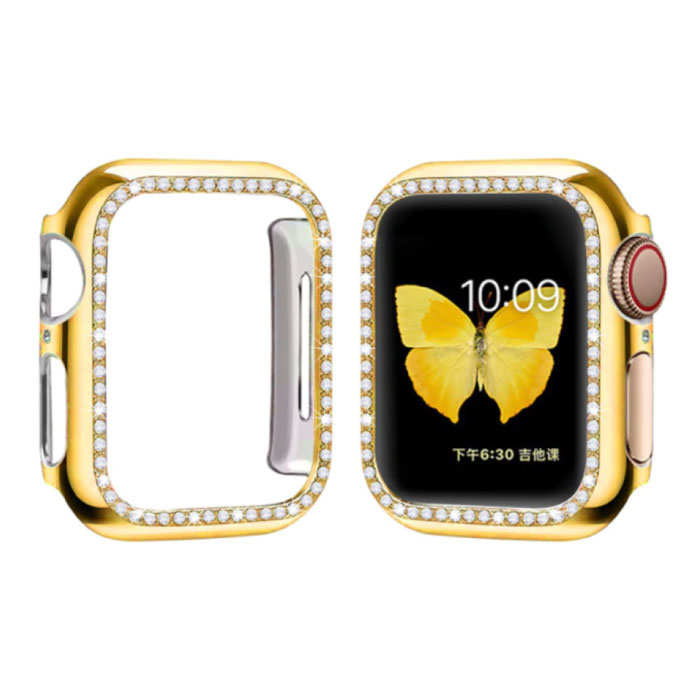 Diamantgehäuse für die iWatch-Serie 44 mm - Hard Bumper Case Cover Gold