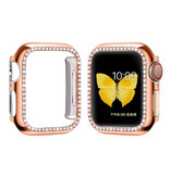 Stuff Certified® Etui Diamond do serii iWatch 44 mm - Twarde etui na zderzak w kolorze różowego złota