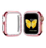 Stuff Certified® Diamantgehäuse für iWatch Serie 44mm - Hard Bumper Case Cover Pink