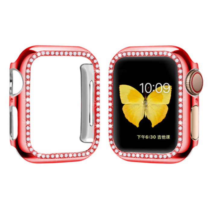 Custodia Diamond per iWatch Series 42 mm - Cover rigida per paraurti rossa