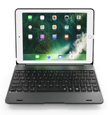 Stuff Certified® Custodia per tastiera per iPad 9.7" - Custodia per Smart Cover Bluetooth in alluminio con tastiera multifunzione QWERTY nera