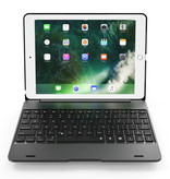 Stuff Certified® Funda con teclado para iPad 9.7 "- QWERTY Teclado multifunción Bluetooth Funda inteligente de aluminio Funda negra
