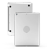 Stuff Certified® Etui z klawiaturą do iPada Mini 1/2/3 - Klawiatura wielofunkcyjna QWERTY Aluminiowa obudowa Smart Cover z Bluetooth, srebrna
