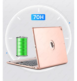 Stuff Certified® Etui clavier pour iPad Mini 1/2/3 - Clavier multifonction QWERTY Bluetooth Aluminium Smart Cover Case Case Or