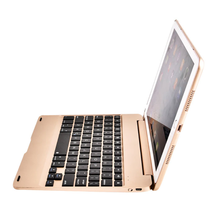 Stuff Certified® Etui clavier pour iPad Mini 1/2/3 - Clavier multifonction QWERTY Bluetooth Aluminium Smart Cover Case Case Or