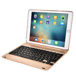 Stuff Certified® Tastaturhülle für iPad Mini 1/2/3 - QWERTY Multifunktionstastatur Bluetooth Aluminium Smart Cover Hülle Gold