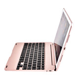 Stuff Certified® Custodia per tastiera per iPad Mini 1/2/3 - Custodia per tastiera multifunzione QWERTY Bluetooth Smart Cover in alluminio Custodia rosa