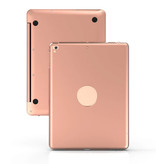 Stuff Certified® Custodia per tastiera per iPad Mini 1/2/3 - Custodia per tastiera multifunzione QWERTY Bluetooth Smart Cover in alluminio Custodia rosa