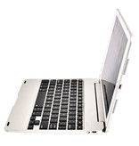 Stuff Certified® Keyboard Case for iPad Mini 4/5 - QWERTY Multifunction Keyboard Bluetooth Aluminum Smart Cover Case Case Silver