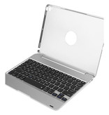 Stuff Certified® Tastaturhülle für iPad Mini 4/5 - QWERTY Multifunktionstastatur Bluetooth Aluminium Smart Cover Hülle Silber