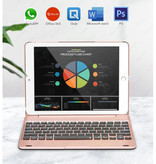 Stuff Certified® Tastaturhülle für iPad Mini 4/5 - QWERTY Multifunktionstastatur Bluetooth Aluminium Smart Cover Hülle Rosa