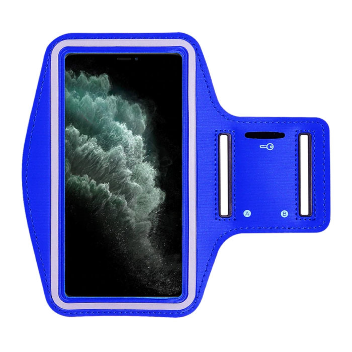 Coque étanche pour iPhone 11 Pro Max - Pochette de sport Housse de protection Brassard Jogging Running Bleu