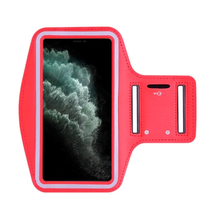 Wasserdichte Hülle für iPhone 12 Mini - Sporttasche Hülle Hülle Armband Jogging Running Hard Red