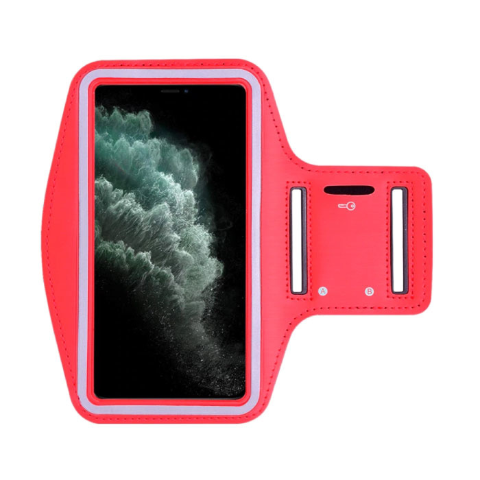 Étui étanche pour iPhone 11 Pro Max - Pochette de sport Housse de protection Brassard Jogging Running Hard Red