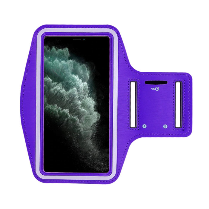 Wasserdichte Hülle für iPhone 6 - Sporttasche Pouch Cover Case Armband Jogging Running Hard Purple