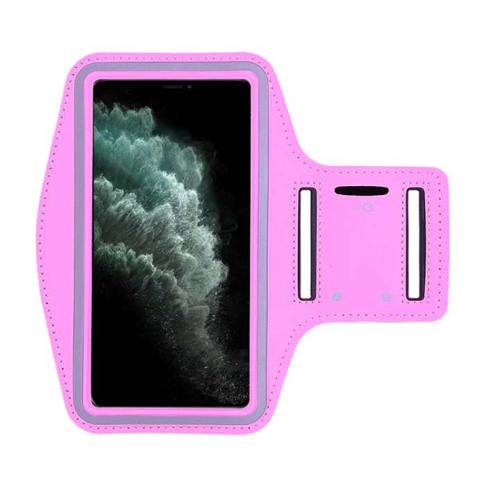 Waterproof Case for iPhone SE (2016) - Sports Bag Pouch Cover Case Bracelet Jogging Hard Running Pink