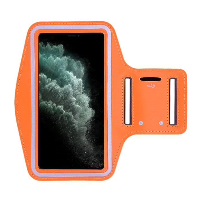Étui étanche pour iPhone 11 Pro Max - Pochette de sport Housse de protection Brassard Jogging Running Hard Orange