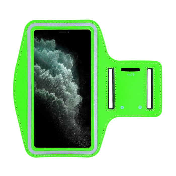 Custodia impermeabile per iPhone SE (2016) - Borsa sportiva Custodia protettiva Fascia da braccio Jogging Corsa dura Verde