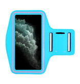 Stuff Certified® Custodia impermeabile per iPhone SE (2016) - Borsa sportiva Custodia protettiva Bracciale Jogging Hard Running Azzurro