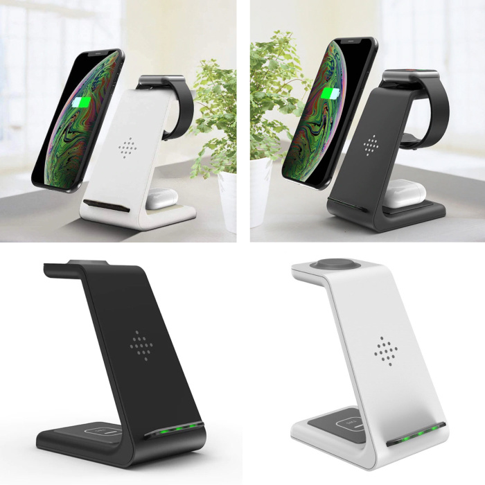 3 in 1 Charging Station for Apple iPhone / iWatch / AirPods - Charging Dock 18W Wireless Pad Black / White