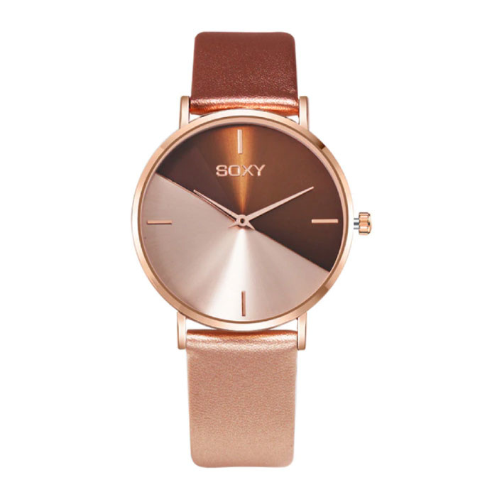 Minimalist Watch for Women - Leather strap - Anologue Quartz Movement for Women Gold