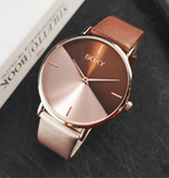 SOXY Minimalist Watch for Women - Leather strap - Anologue Quartz Movement for Women Gold