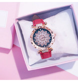 Stuff Certified® Starry Sky Watch Ladies - Luksusowy mechanizm kwarcowy Anologue dla kobiet Czerwony