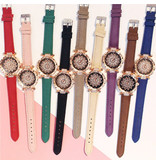Stuff Certified® Starry Sky Horloge Dames - Luxe Anoloog Kwarts Uurwerk voor Vrouwen Blauw