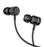 Baseus Słuchawki z mikrofonem i sterowaniem jednym przyciskiem - słuchawki 3,5 mm AUX Słuchawki przewodowe Słuchawki czarne