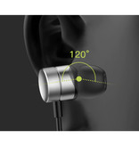 Baseus Oordopjes met Microfoon en One Button Control - 3.5mm AUX Oortjes Wired Earphones Oortelefoon Zilver