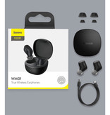 Baseus Écouteurs sans fil Encok WM01 - Écouteurs à commande tactile TWS Bluetooth 5.0 Écouteurs Écouteurs Écouteurs Noir