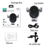 Joyroom Qi Wireless Autoladegerät 15W - Schnellladung 3.0 - Airvent Clip Ladegerät Universal Wireless Autoladepad Schwarz