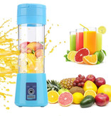 Qihui Draagbare Blender met 6 Freesmessen  - Portable Smoothie Maker Juicer Sapcentrifuge Blauw