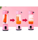 Qihui Draagbare Blender met 6 Freesmessen  - Portable Smoothie Maker Juicer Sapcentrifuge Roze