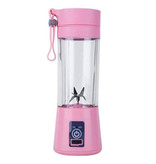 Qihui Draagbare Blender met 6 Freesmessen  - Portable Smoothie Maker Juicer Sapcentrifuge Roze