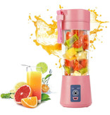 Qihui Draagbare Blender met 6 Freesmessen  - Portable Smoothie Maker Juicer Sapcentrifuge Roze