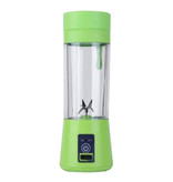 Qihui Draagbare Blender met 6 Freesmessen  - Portable Smoothie Maker Juicer Sapcentrifuge Groen