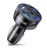 USLION Quick Charge 3.0 Car Charger with 4 Ports 48W / 7A - Quad Port Carcharger - Black