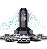 USLION Cargador de coche Quick Charge 3.0 con 4 puertos 48W / 7A - Cargador de coche de cuatro puertos - Blanco