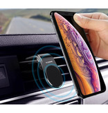 FLOVEME Support de téléphone magnétique pour voiture avec clip d'aération et autocollant magnétique - Support universel pour smartphone noir