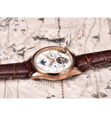 Lige Luxury Watch for Men with Leather Strap - Anologue Mechanical Movement for Men Quartz Silver