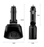 OLNYLO 2-Way Cigarette Lighter Splitter Plug with 2 USB Ports 45W / 3.1A - Power Distribution Plug Car Charger Splitter Dual Port Carcharger - Black