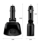 OLNYLO Fiche de répartiteur d'allume-cigare à 2 voies avec 2 ports USB 45W / 3.1A - Fiche de distribution d'alimentation Répartiteur de chargeur de voiture à double port Carcharger - Noir